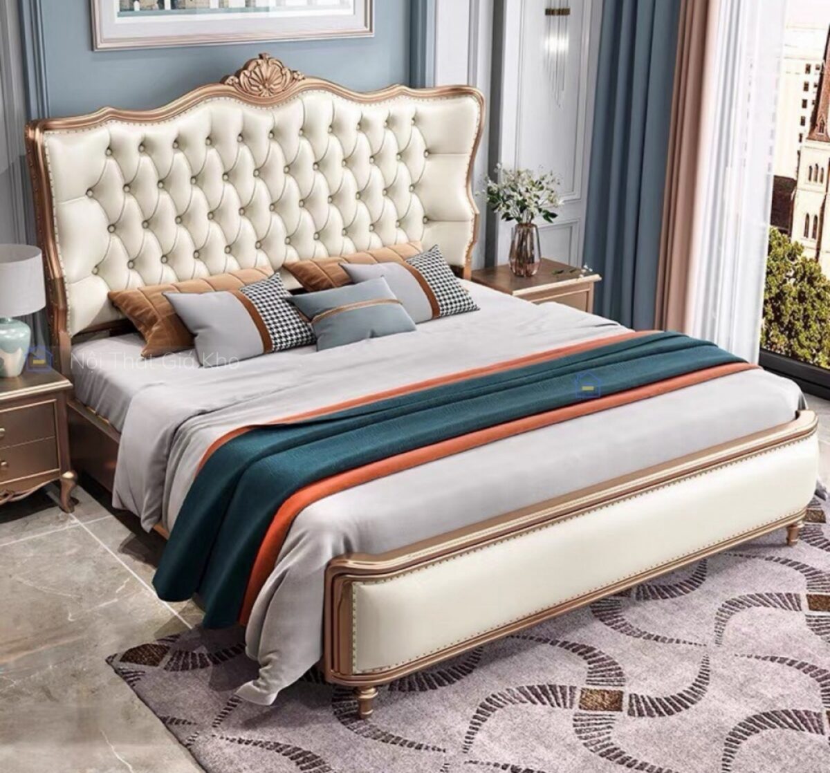 Giường ngủ bọc nệm hoàng gia sang trọng đẳng cấp 1m8x2m