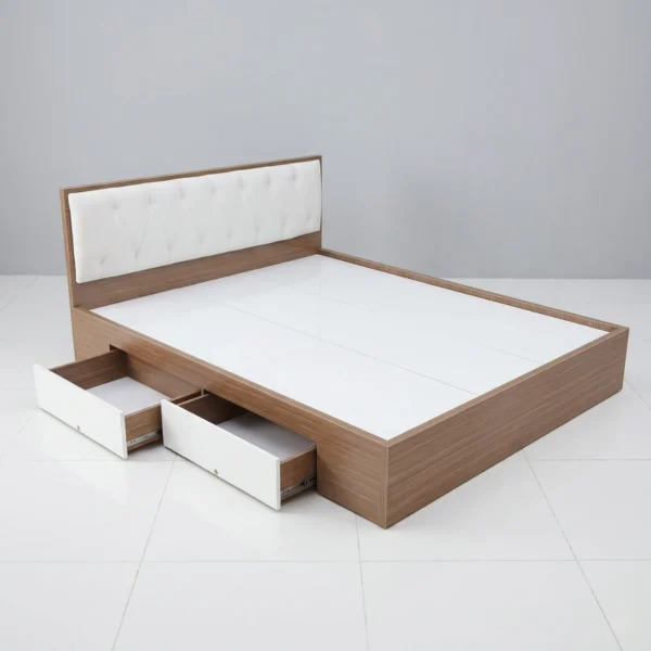 Giường ngủ gỗ MDF bọc nệm có 2 hộc kéo