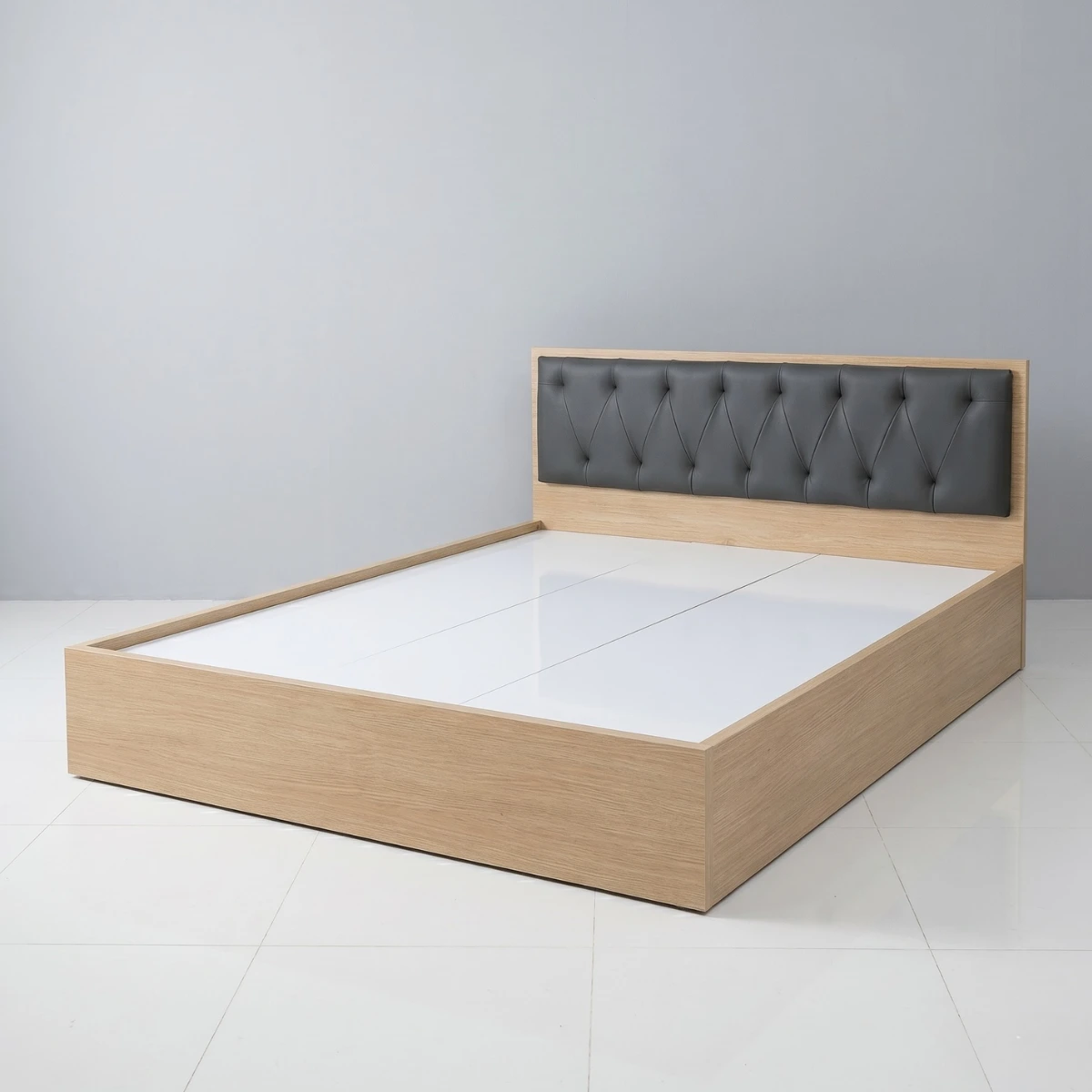 Giường ngủ gỗ MDF bọc nệm có 2 hộc kéo