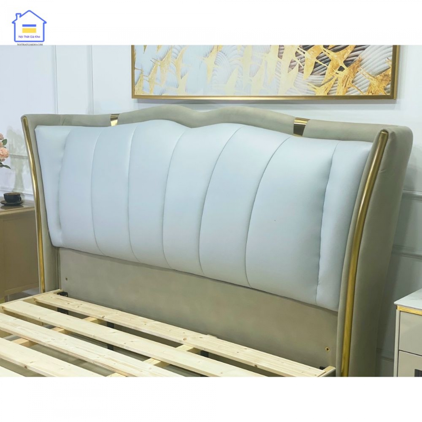 Giường ngủ nhập khẩu bọc da sang trọng GN05
