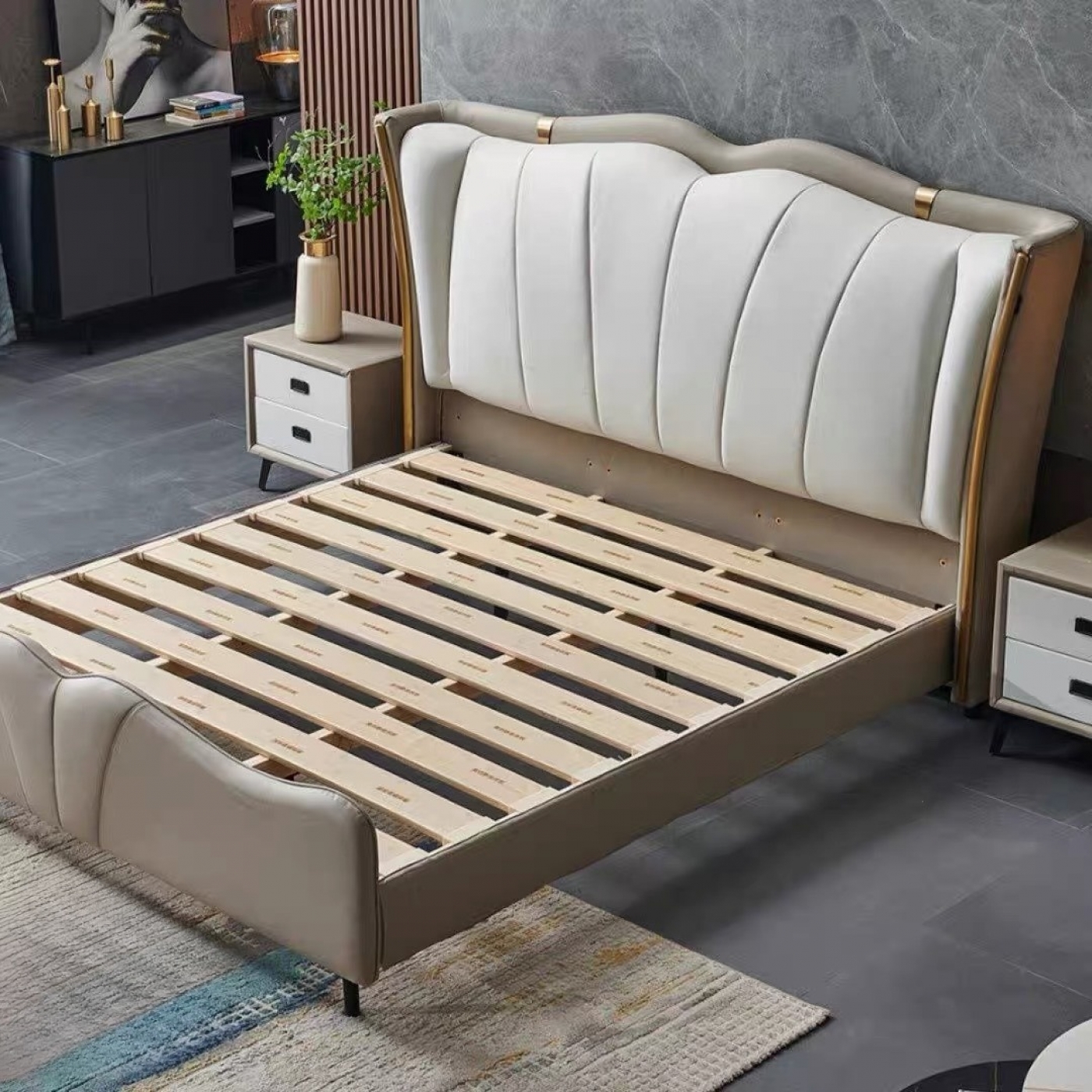 Giường ngủ nhập khẩu bọc da sang trọng GN05