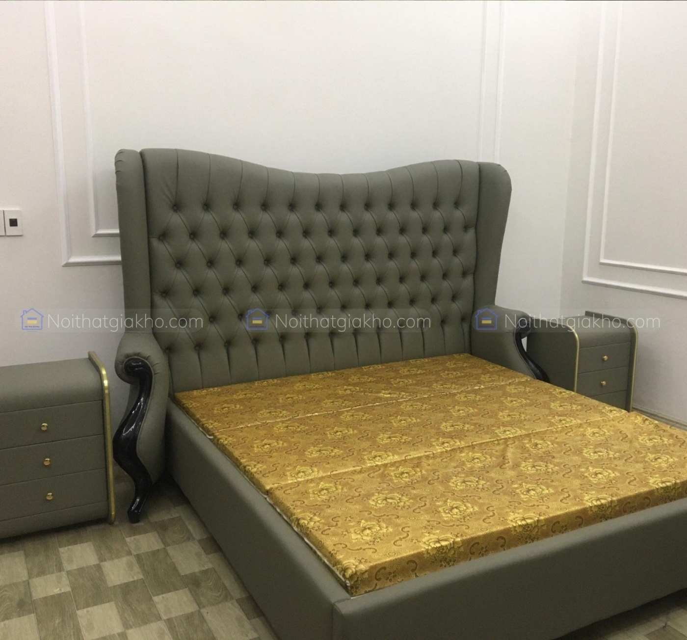 Giường ngủ bọc nệm tân cổ điển