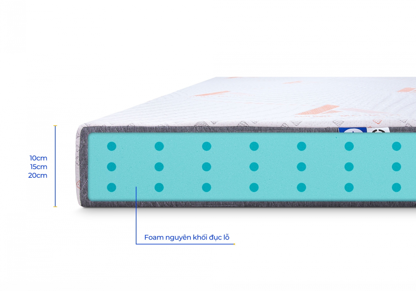 Nệm Foam Aroma Luxury 1m6,1m8x2m dày 10cm