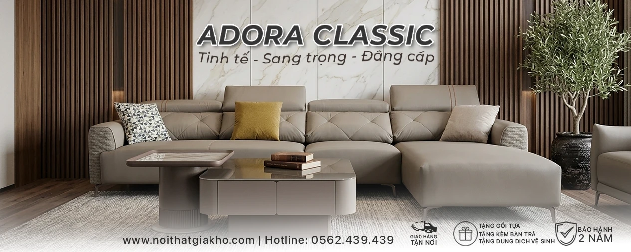 Sofa góc L nhập khẩu Adora Classic