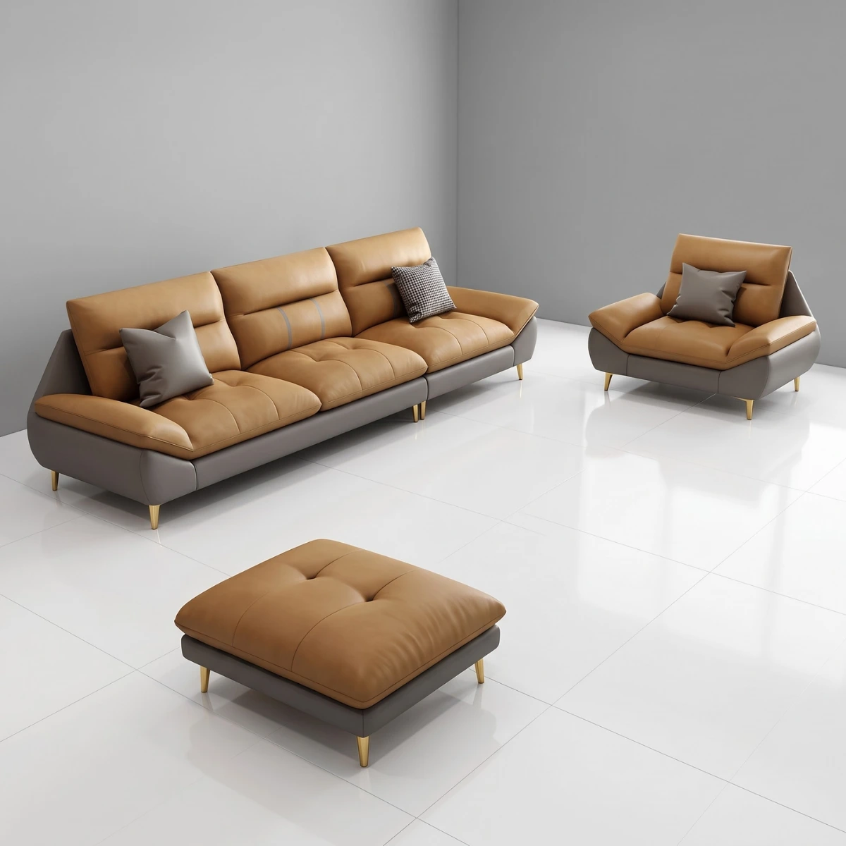 Sofa băng 3 chỗ bọc da Adora GK24