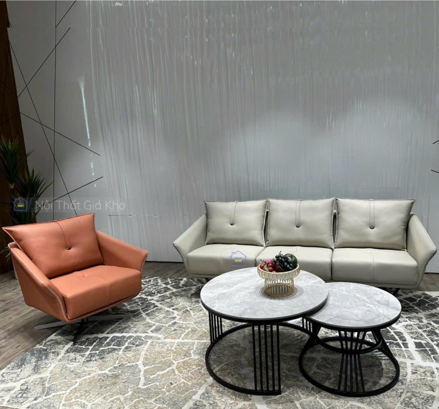 Sofa băng bọc da cao cấp NTVT015