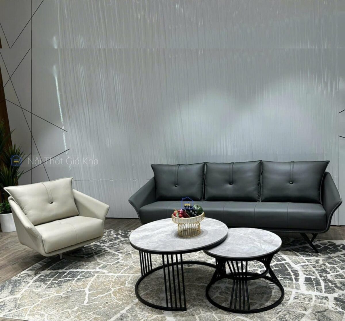 Sofa băng bọc da cao cấp NTVT015
