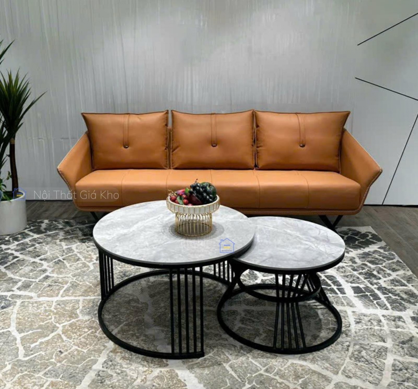 Sofa băng bọc da cao cấp NTVT015