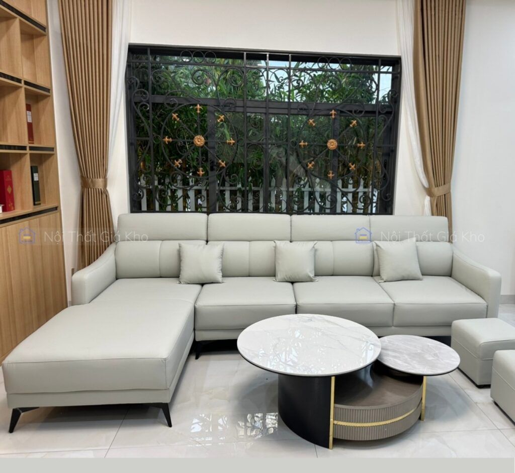 Sofa chữ L Adora da tẩy mực 3mx1m7