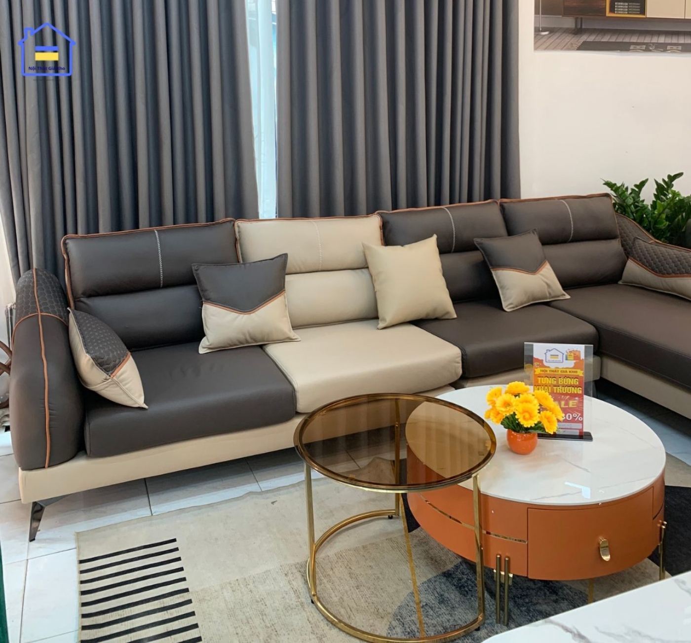 Sofa chữ L vải công nghệ cao cấp NTVT002