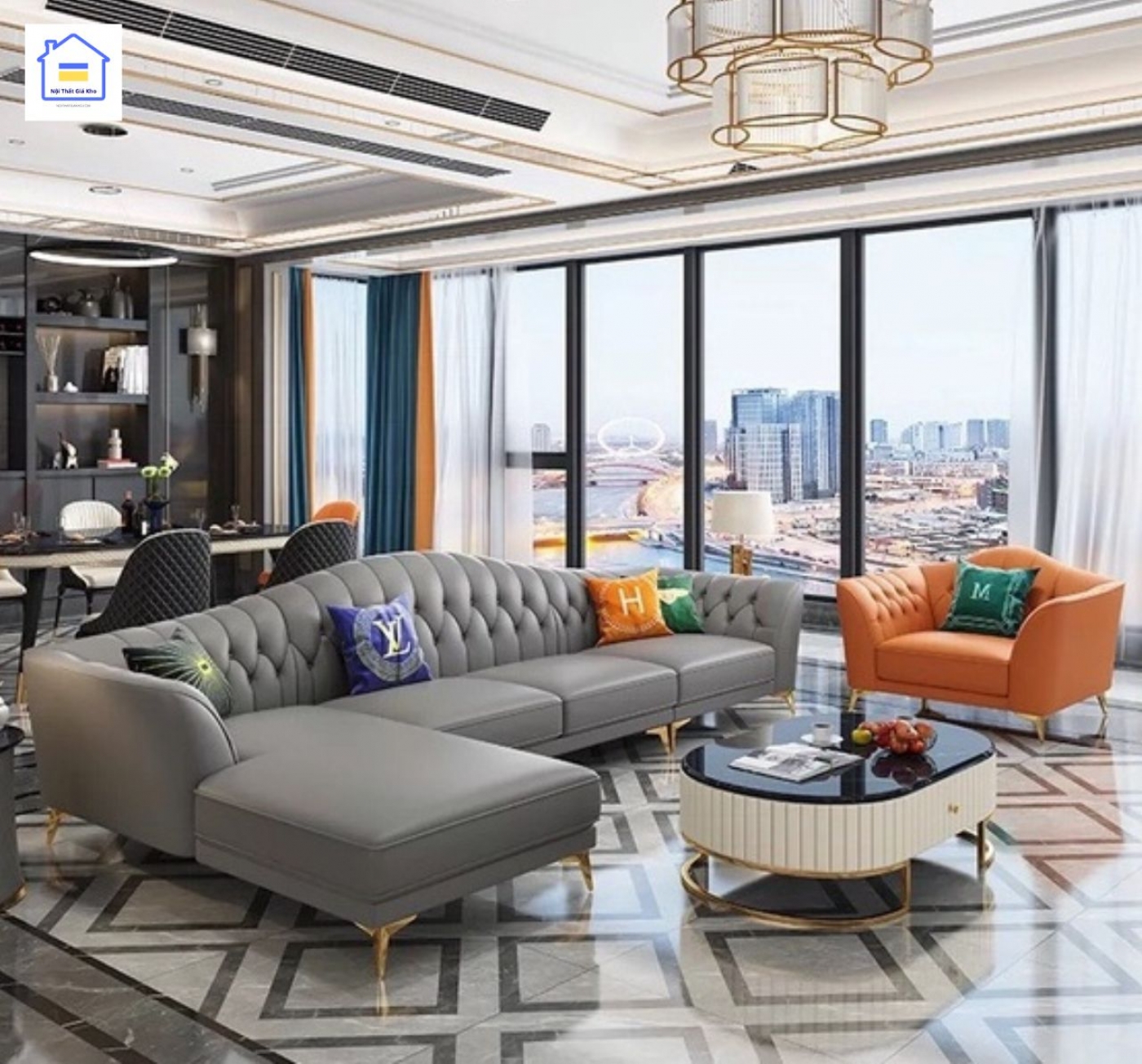 Sofa cổ điển chữ L Adora SC13