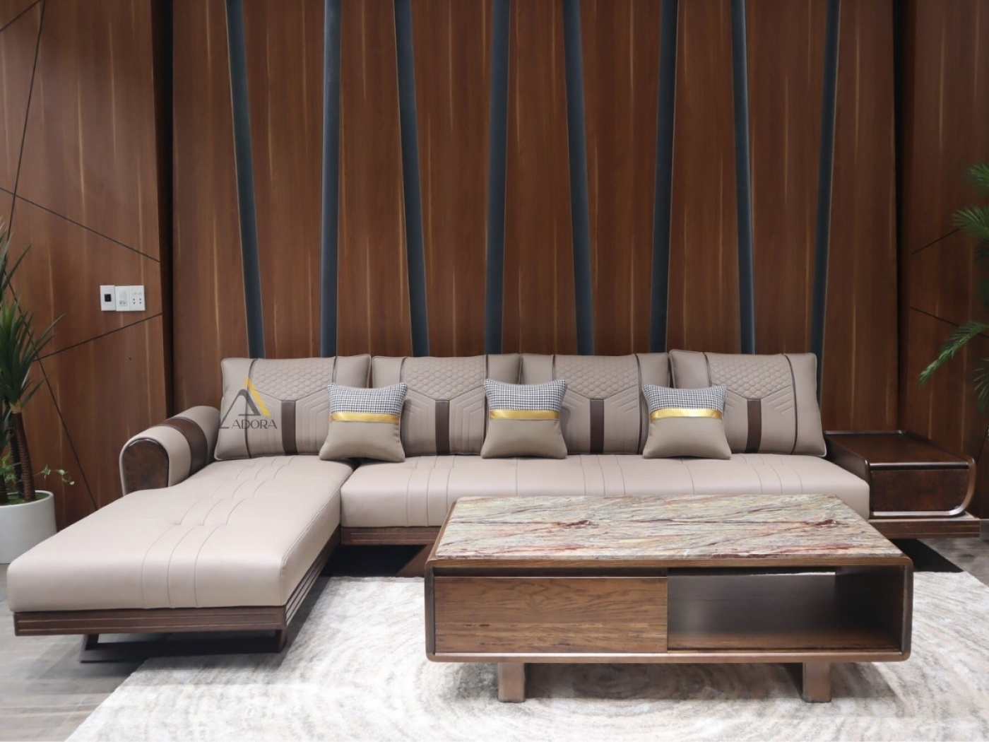 Sofa gỗ góc L Adora VT886