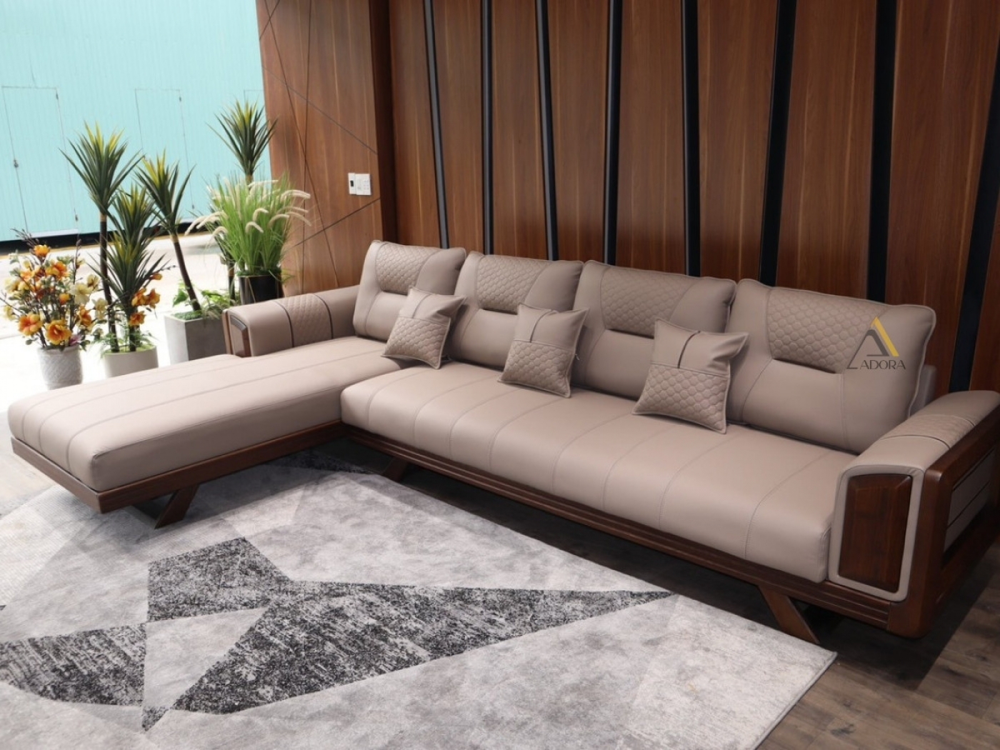 Sofa gỗ góc L Adora VT888
