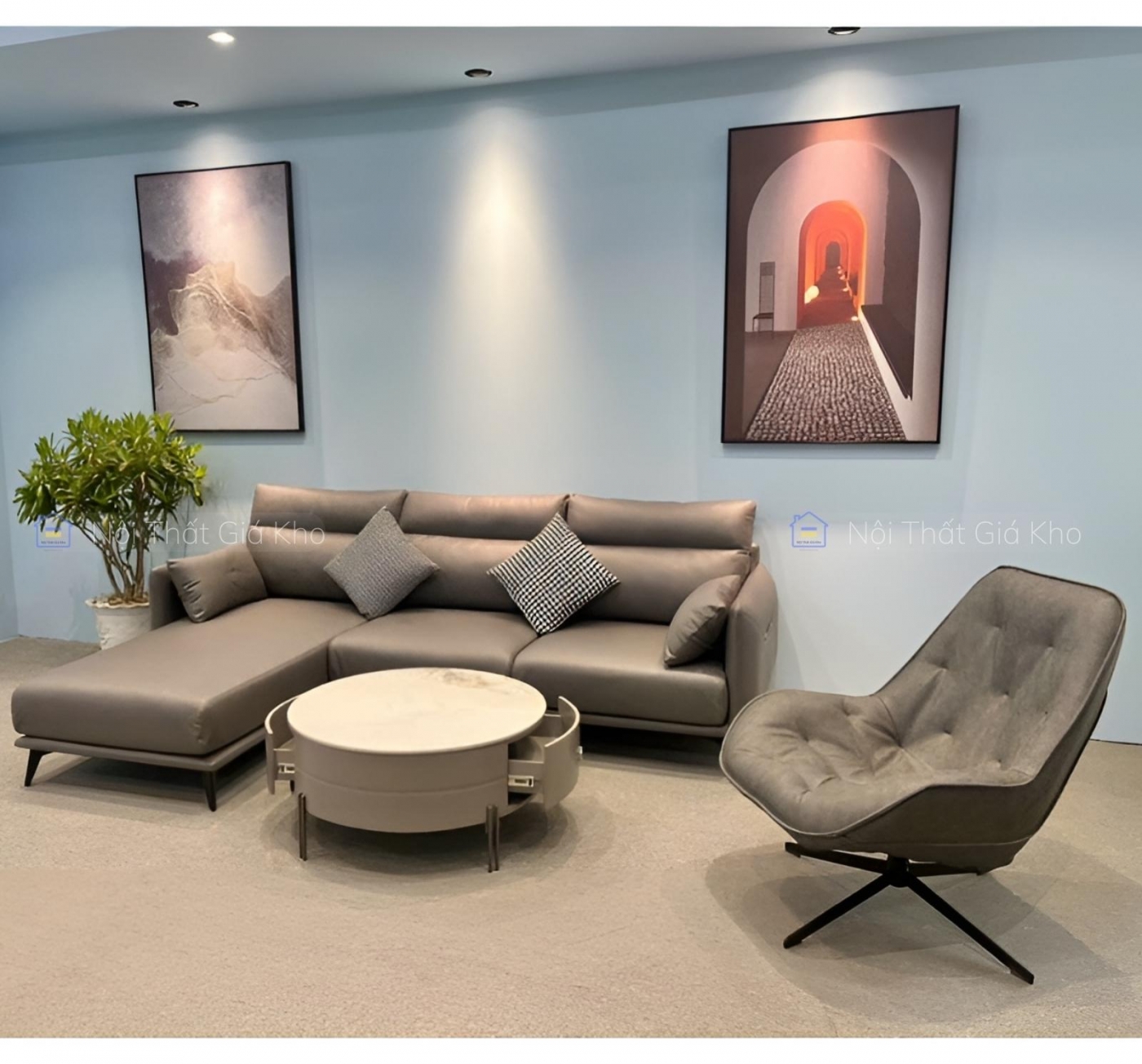 Sofa góc L 2m5x1m7 nhỏ gọn