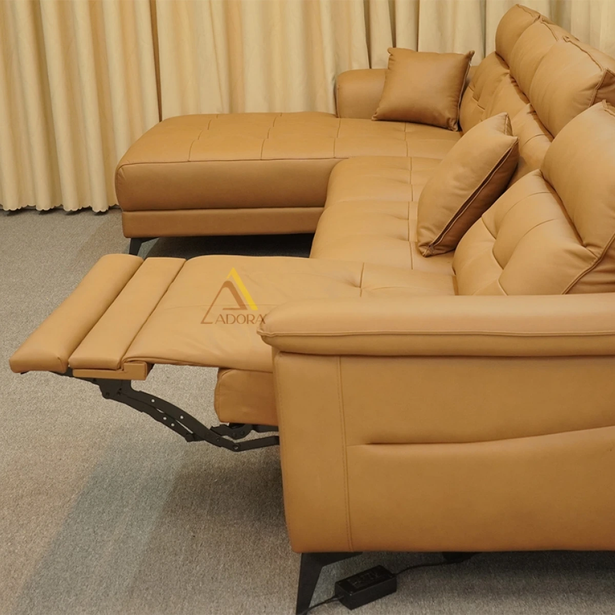 Sofa góc L Da Bò Adora Luxury