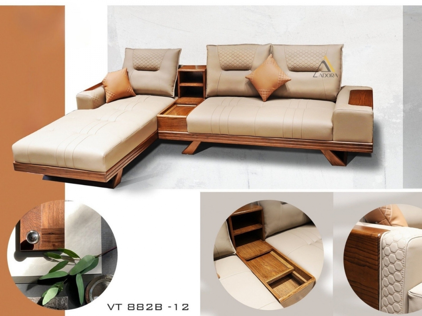 Sofa góc L Adora VT882