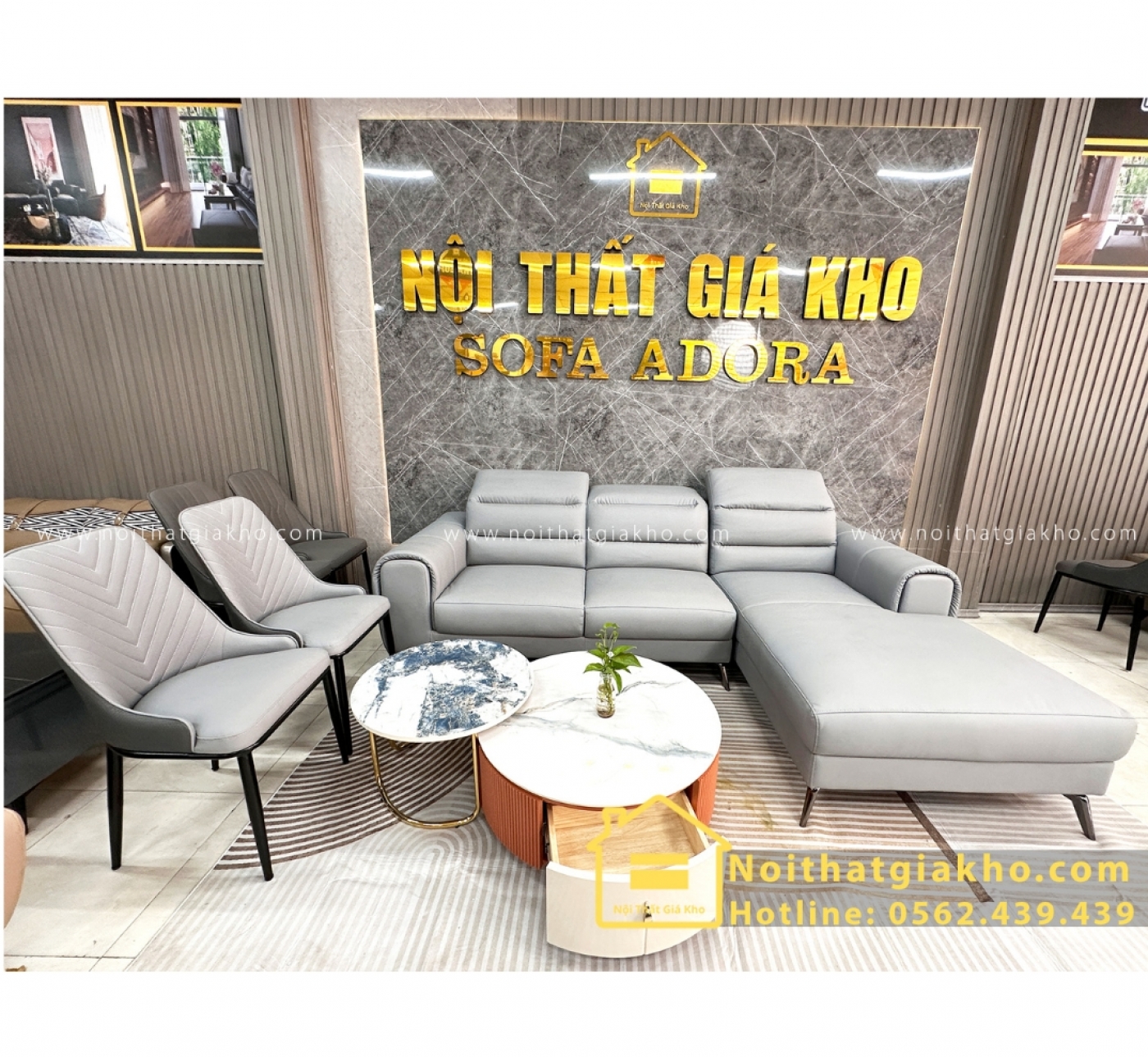 Sofa góc L Adora XA05 da chống trầy