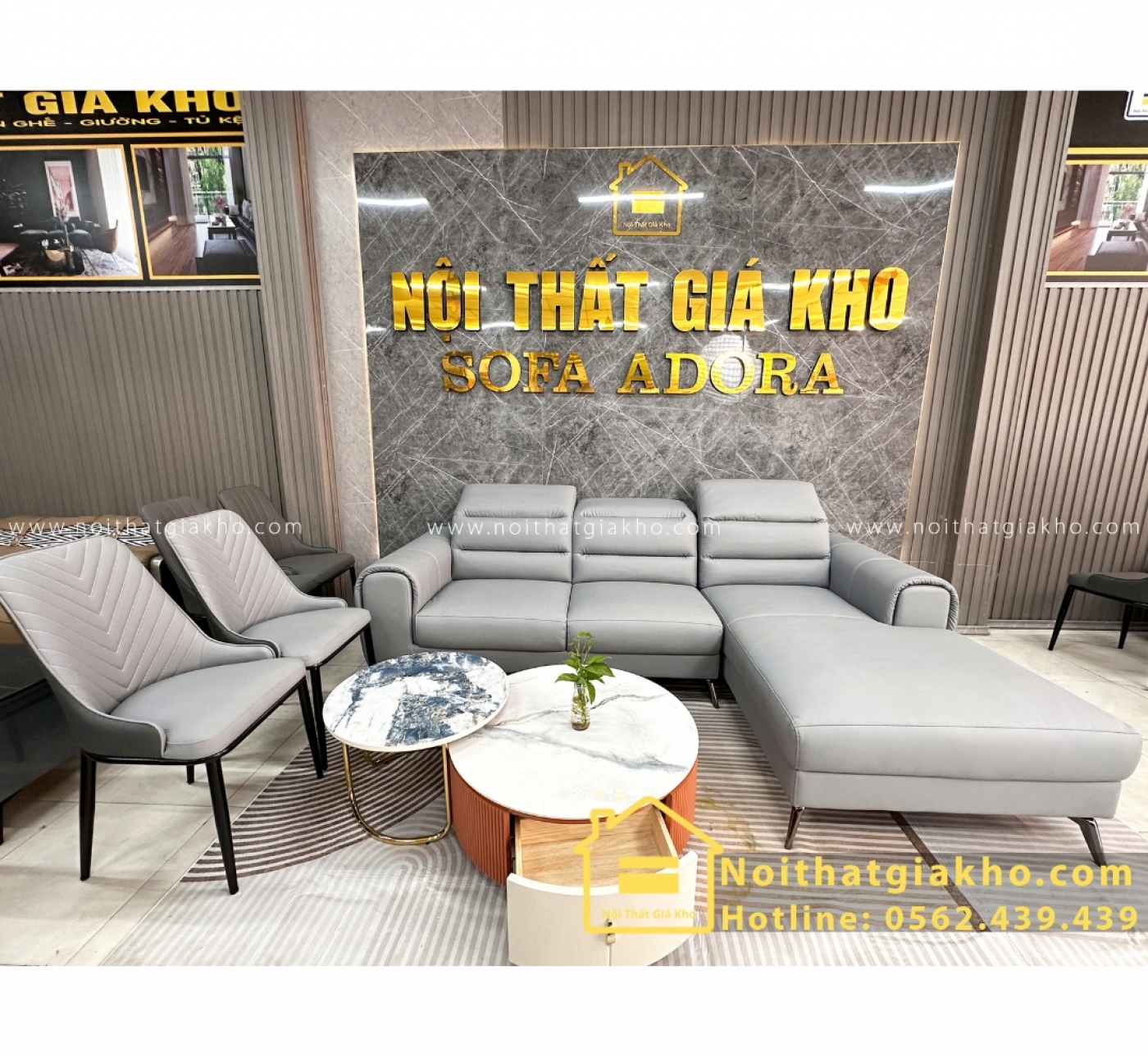 Sofa góc L Adora XA05 da chống trầy