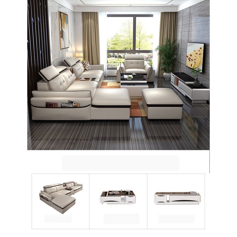 Sofa góc L bọc da cao cấp GL18