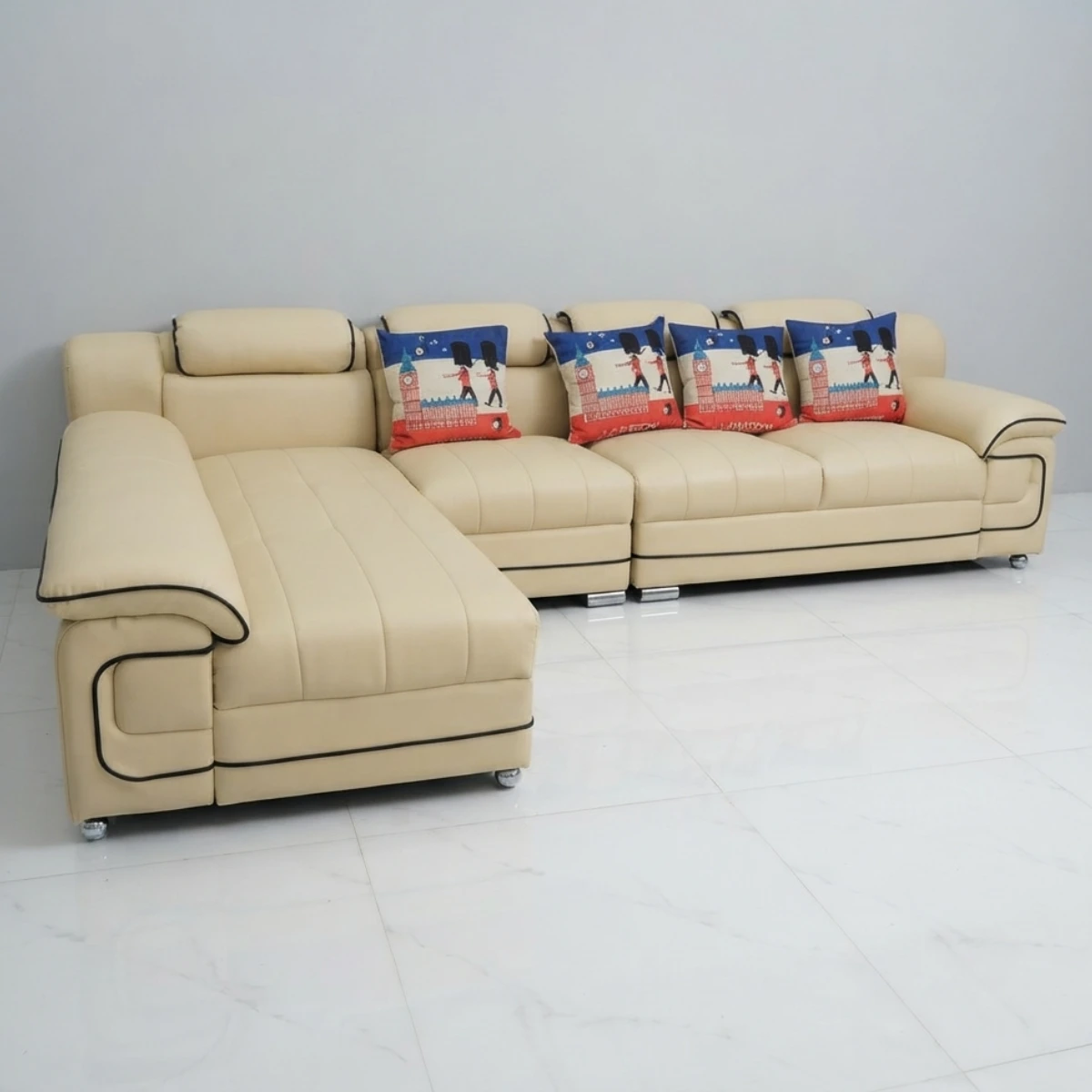 Sofa Góc L Bọc Da Cao Cấp GK35
