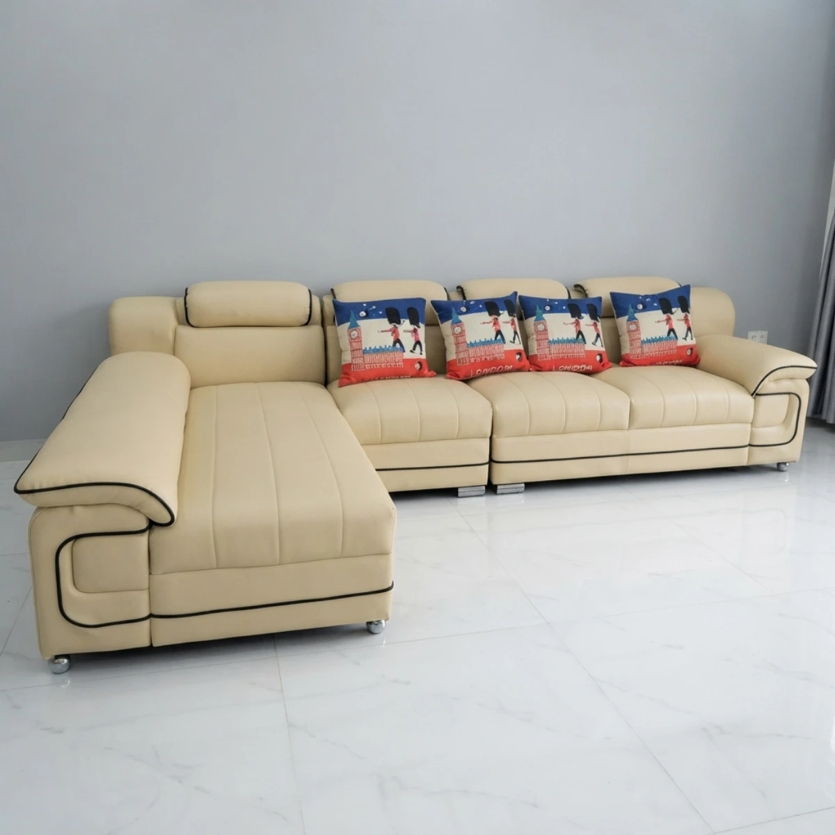 Sofa Góc L Bọc Da Cao Cấp GK35