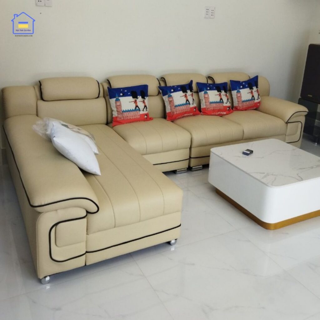 Sofa Góc L Bọc Da Cao Cấp GK35