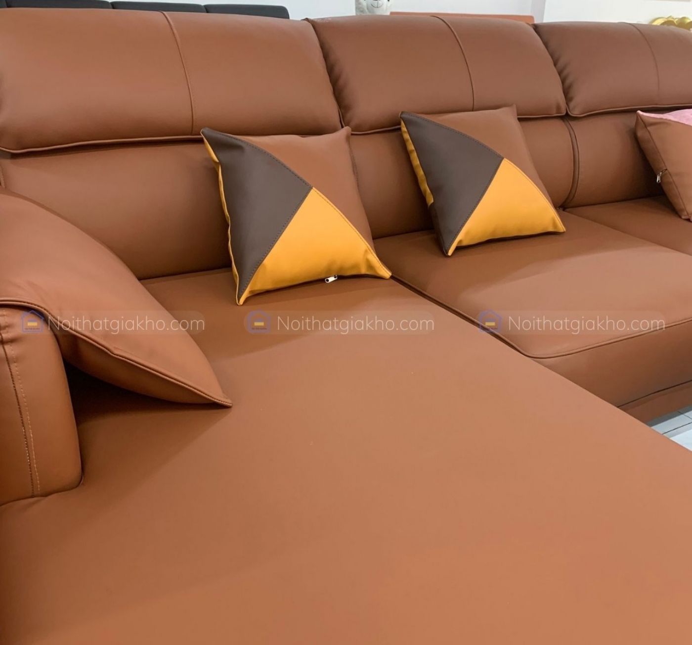 Sofa góc L bọc da Microfiber cao cấp