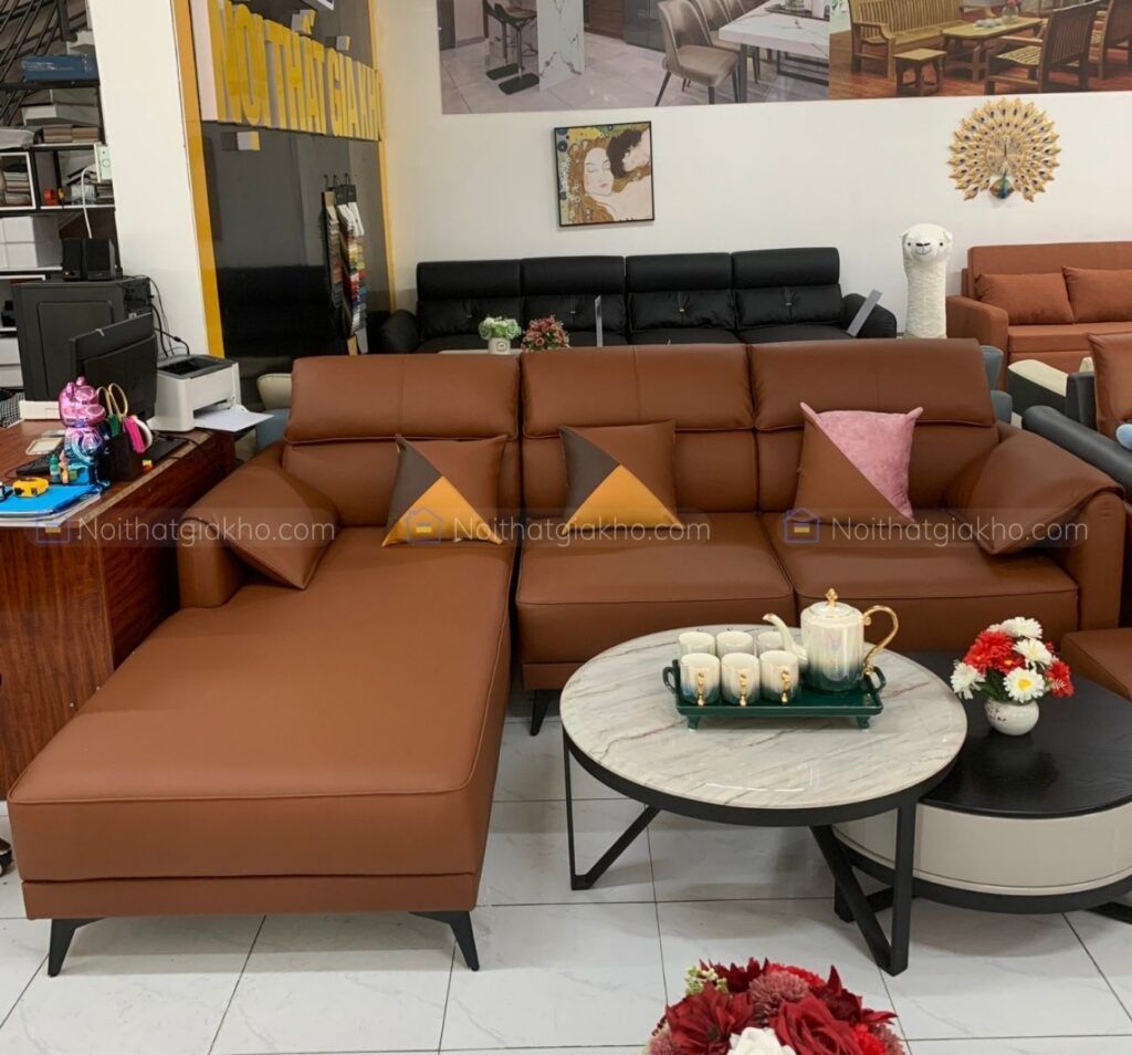 Sofa góc L bọc da Microfiber cao cấp