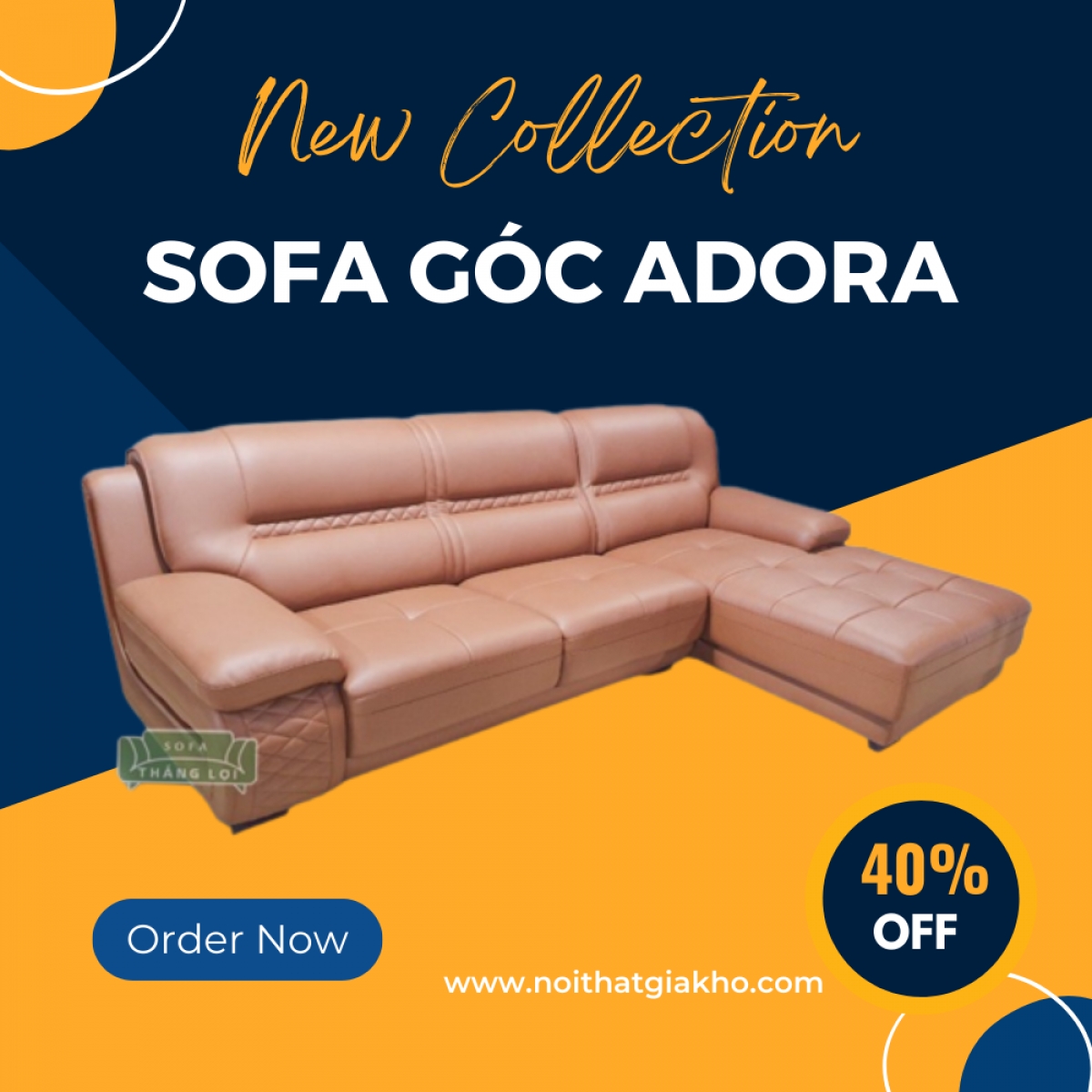 Sofa phòng khách chữ L đẹp cao cấp TL05