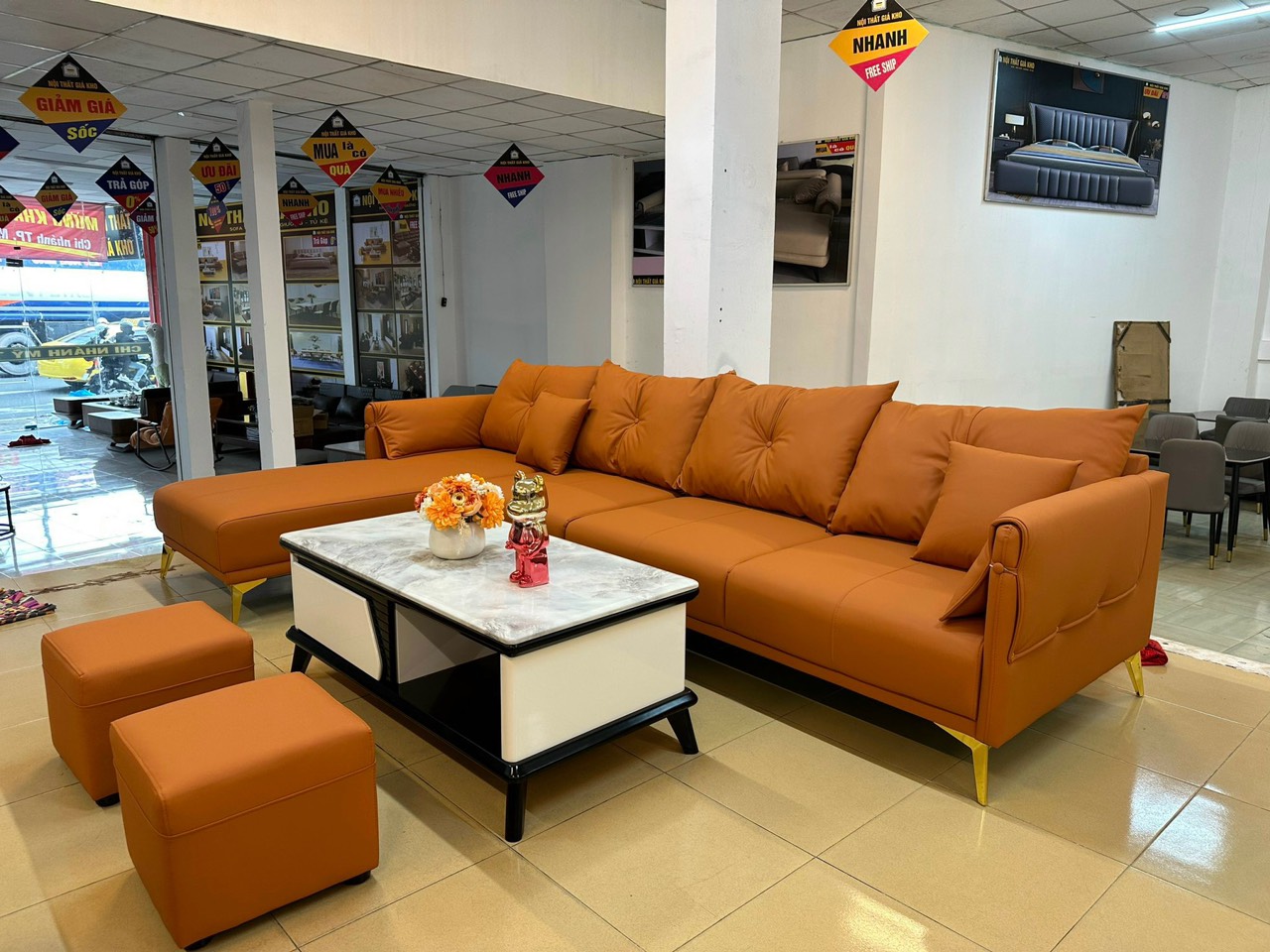 Sofa góc L Adora GK01 da tẩy mực