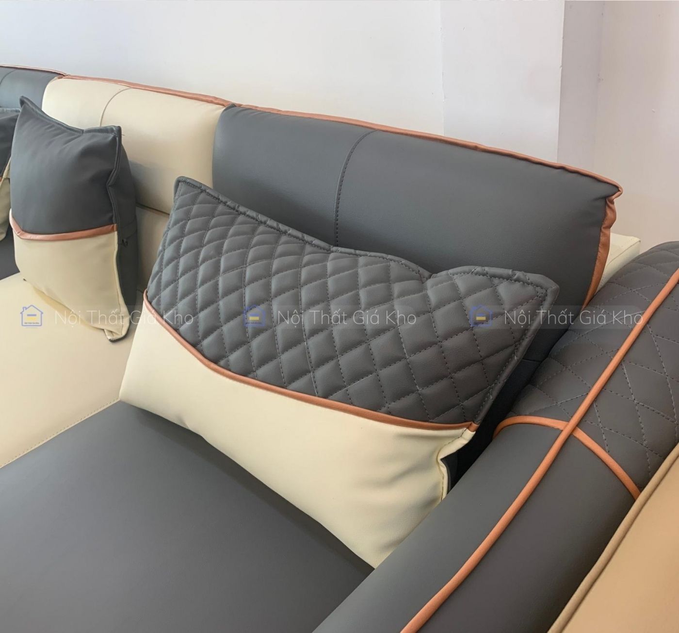 Sofa phòng khách góc L bọc da