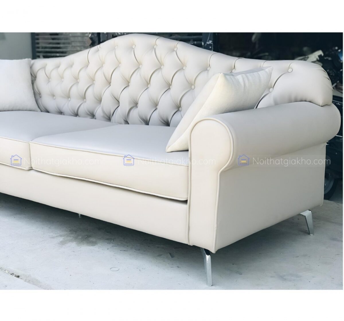 Sofa tân cổ điển Adora BA12 bọc da cao cấp