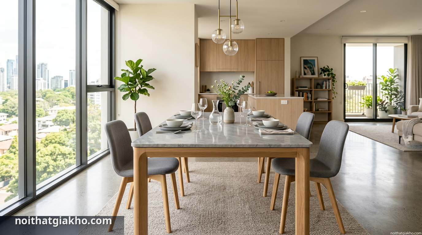 Bàn ăn phong cách tối giản mang lại sự tinh tế cho phòng ăn - bàn ăn phong cách tối giản