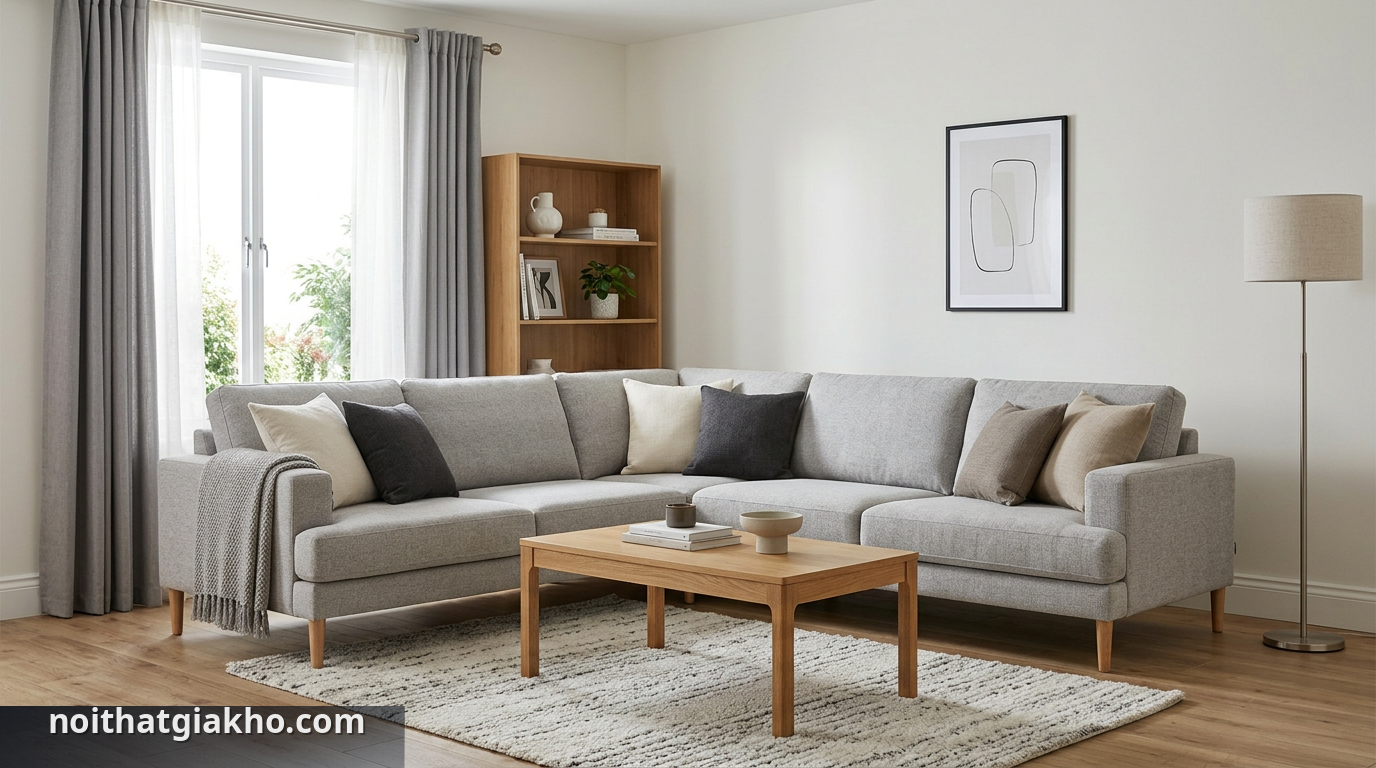Sofa góc L giá rẻ mang lại vẻ đẹp hiện đại cho phòng khách - sofa góc L giá rẻ
