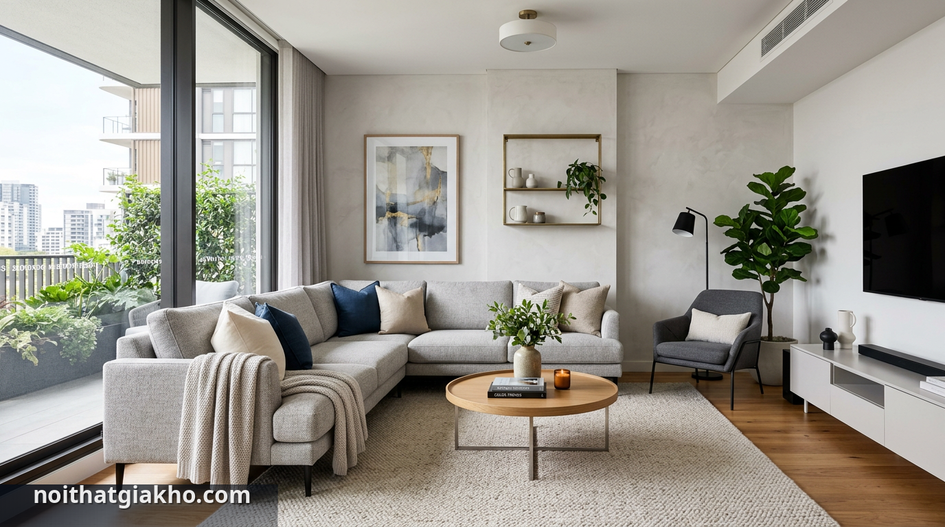 Sofa góc L và xu hướng phối màu nội thất ấn tượng 1 Sofa góc L hiện đại tạo điểm nhấn sang trọng cho phòng khách - Sofa góc L
