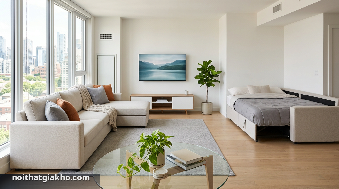 Sofa thông minh chữ L: Giải pháp tối ưu cho căn hộ 1 Sofa thông minh kiểu dáng chữ L hiện đại cho không gian nhỏ - sofa thông minh