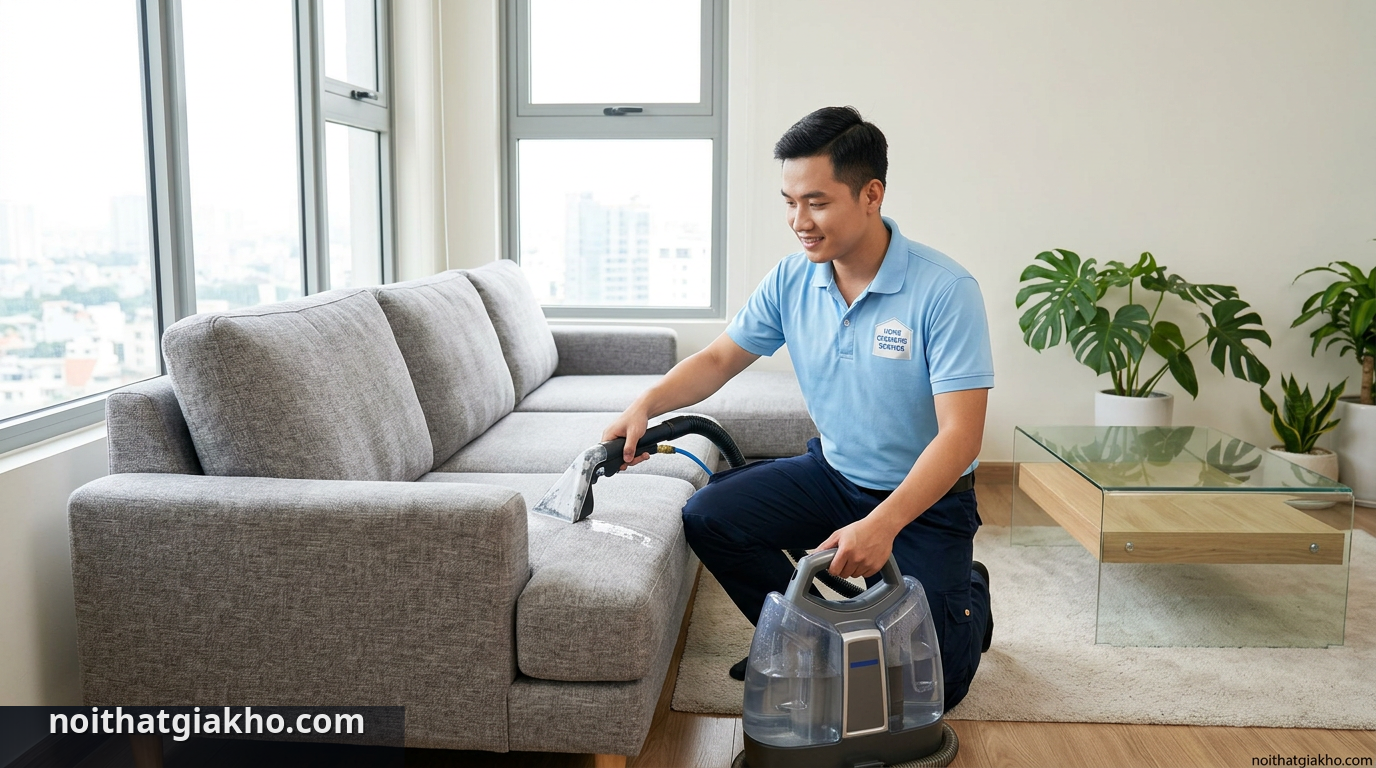 Quy trình vệ sinh sofa tại nhà giúp sofa góc L luôn bền đẹp - vệ sinh sofa tại nhà