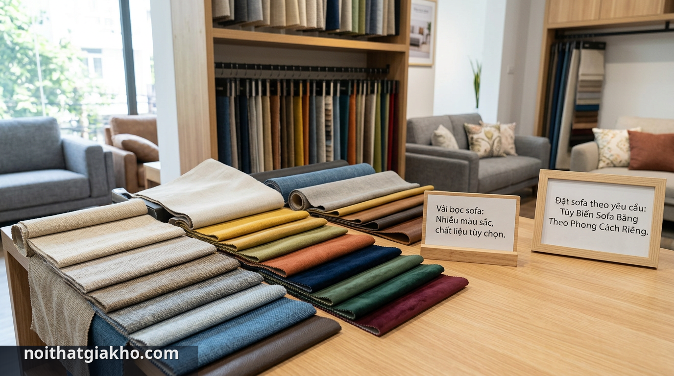 Mẫu vải bọc sofa đa dạng khi đặt sofa theo yêu cầu - đặt sofa theo yêu cầu