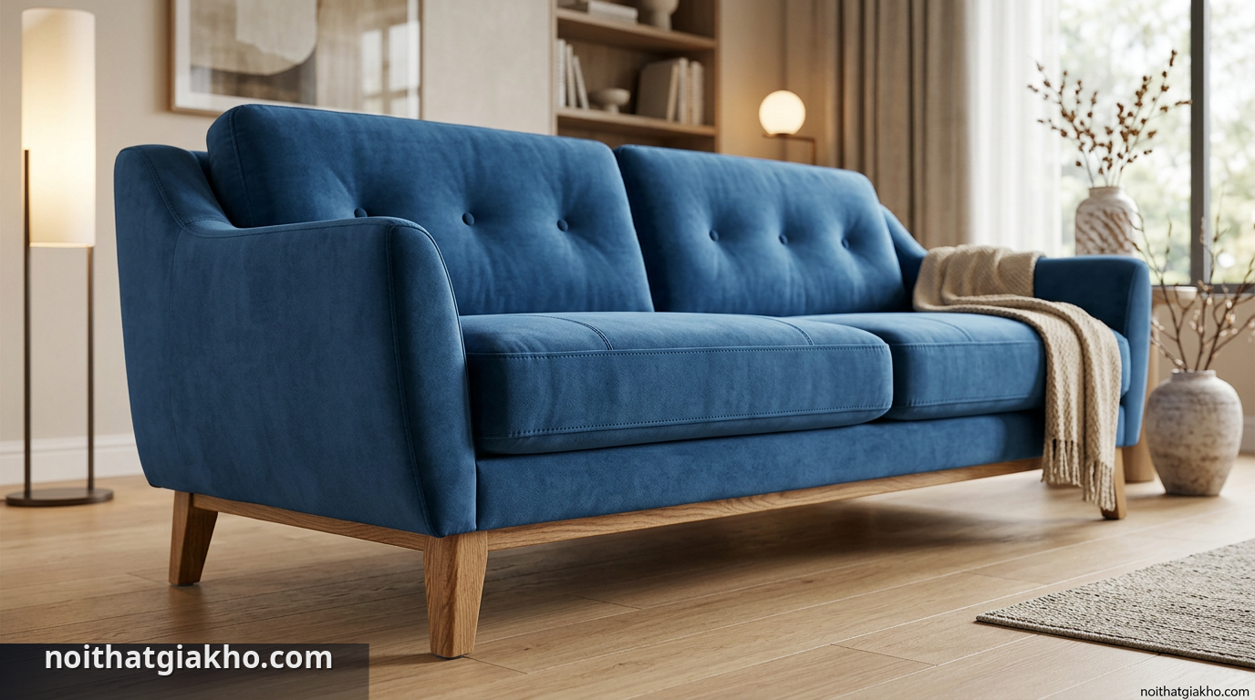 Quy trình sản xuất sofa băng cao cấp: Từ Nguyên Liệu Đến Thành Phẩm 1 Sofa băng cao cấp: kết quả của quy trình sản xuất sofa tỉ mỉ - quy trình sản xuất sofa