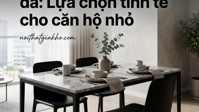 Bàn ăn chân sắt mặt đá: Lựa chọn tinh tế cho căn hộ nhỏ