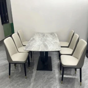 Bàn ăn mặt đá ceramic 6 ghế Adora Monet