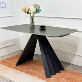 Bàn ăn mặt đá ceramic chân chữ A