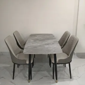 Báo giá Nội thất Giá kho Xã Đốc Binh Kiều, Đồng Tháp | nhiều ưu đãi 15 Bàn ăn mặt đá ceramic chân côn 4 ghế Spine