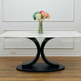 Bàn ăn mặt đá Ceramic chân sắt