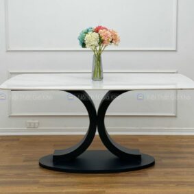 Bàn ăn mặt đá Ceramic chân sắt