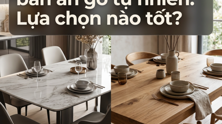 Bàn ăn mặt đá hay bàn ăn gỗ tự nhiên: Lựa chọn nào tốt?