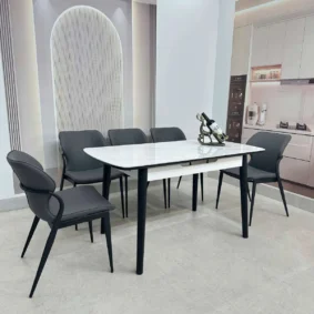 Bàn ăn thông minh mặt đá ceramic kéo dài ghế Mutali