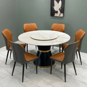 Bàn ăn tròn mặt đá ceramic Adora Cozy