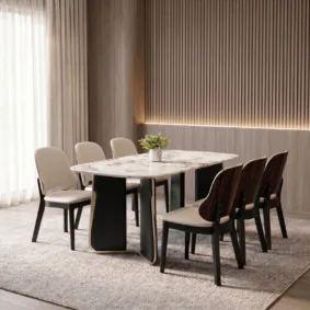 Bộ bàn ăn gỗ 6 ghế Adora