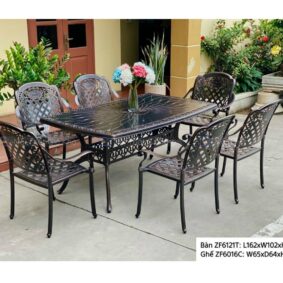Bộ bàn ghế nhôm đúc ngoài trời NK03